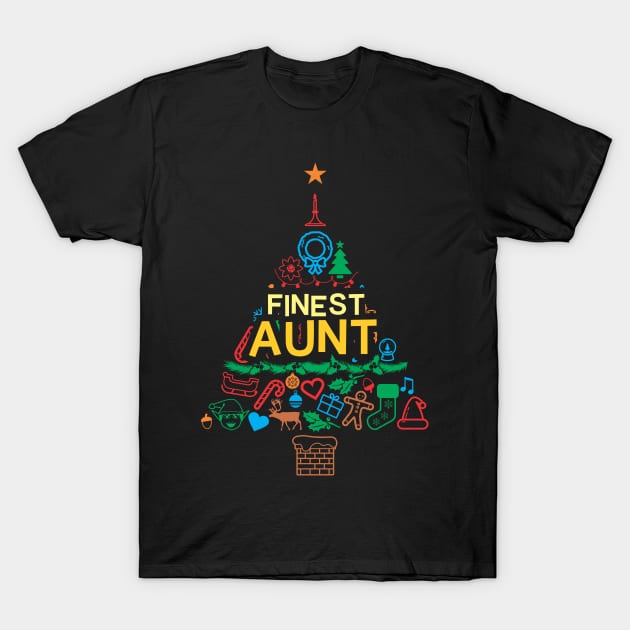 Finest Aunt Gift - Xmas Tree 2 - Christmas T-Shirt by Vector-Artist